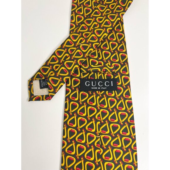 Gucci Vintage Patterned Silk Tie - Picture 3 of 4